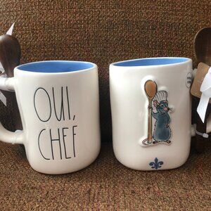 NWT Rae Dunn Disney Ratatouille "Oui Chef" w/ Wooden Spoon Mug